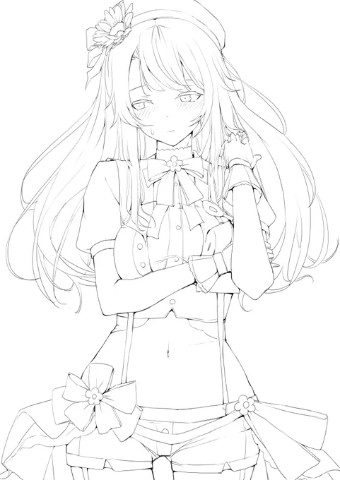 WIP～ロングヘアスバル線画 Long Hair Subaru Line Drawing 