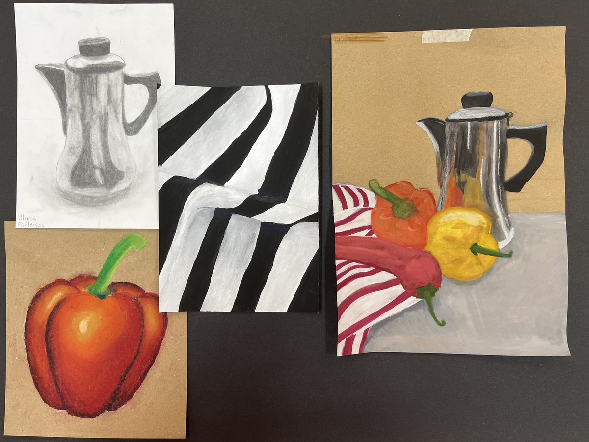 BeverleyDobbie's tweet photo. Some amazing S3 still life coming together! #talented #reflections ⁦@LasswadeHSC⁩ https://t.co/6JyN9JfF7m