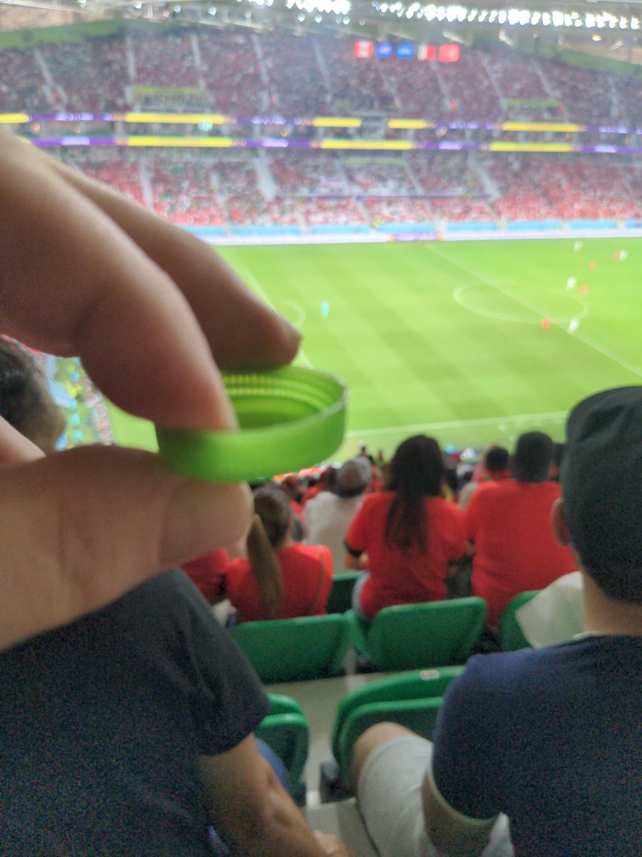 A #FIFAWorldCup #lifehack    find a water bottle, <a href="/CocaColaCo/">The Coca-Cola Co.</a> bottle the same as the ones they use in the stadium, and keep the bottle top, so you can reuse it  They remove them in the stadium so drinks go flat during the game.