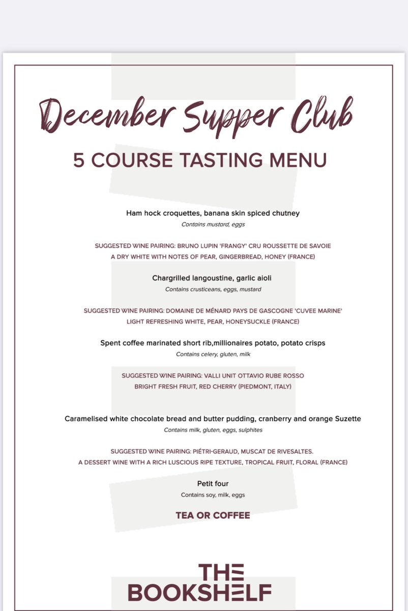Join us this weekend for our latest Supper Club event! Booking link…bookshelfcoffee.com
€55pp (wine pairings €25 extra)
#corkdining #cork #dinnerdate