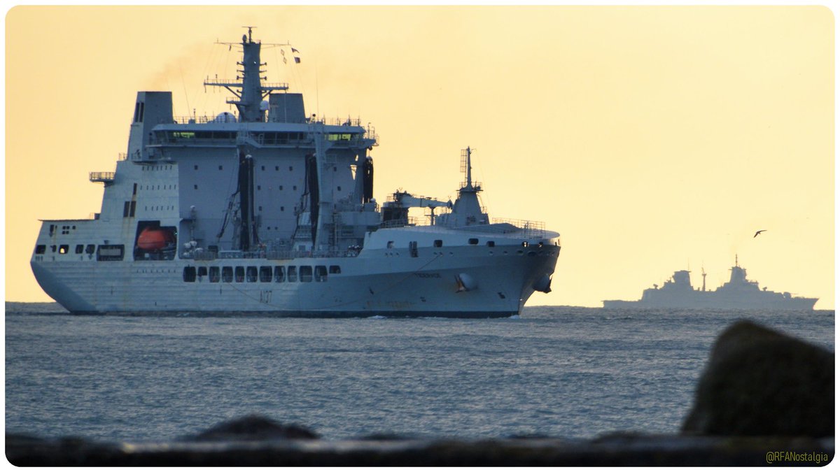 Cadet Bramble on lookout this afternoon and reports @RFAHeadquarters @RFATiderace inbound to C-Buoy.