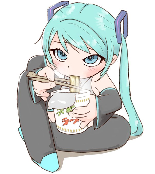 「cup ramen twintails」 illustration images(Latest)