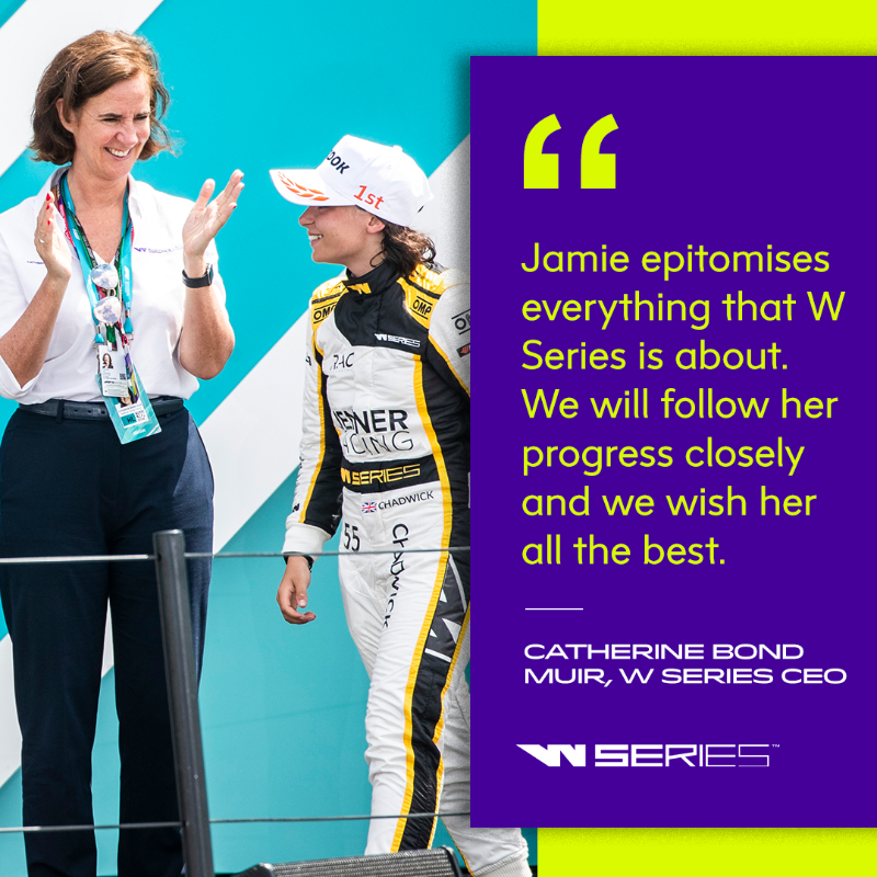 WSeriesRacing's tweet photo. 3 x W Series Champion 🤝 Indy NXT

A big congratulations to @JamieChadwick on securing her #IndyNXT drive for 2023, we wish her the best of luck. 👏

Click the link below for the full quote from #WSeries CEO, Catherine Bond Muir. ⬇️