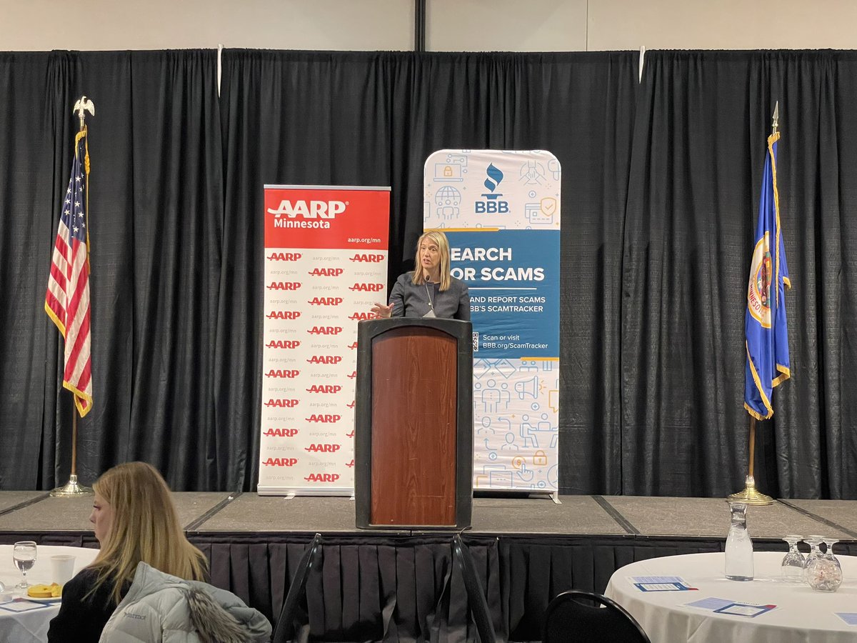 aarpmn's tweet photo. The AARP MN and @TheFirstBBB Scam Jam just started! https://t.co/Hqv86B5fXN