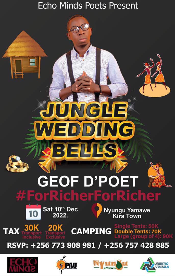 EchoPoets's tweet photo. Guess what people?

We said you weren't ready forgive us because
@BabiryeHindu @Geof_dPoet @keithvictormuga @roland will be performing, put your belts on!

Do you have your ticket ready?
A date maybe?
Because we are walking down @NyunguPark  on 10th Dec

📞0773808981

#forRicher https://t.co/2QGs3beMNV
