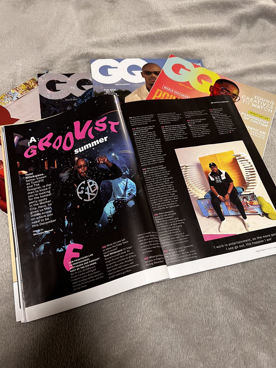 Tumi213's tweet image. Groove got us in the GQ magazine December issue. ❤️
Le Weekend? Lo December? Yona enkulu 🙏🏽