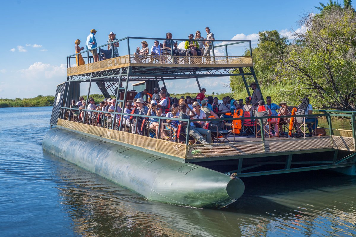 BotswanaTourism's tweet photo. One of the most awe-inspiring safari experiences is a boat cruise along the Chobe River waterfront, where you are guaranteed, up-close and personal meetings with various kinds of wildlife.

#iLoveBotswana #DestinationBotswana #BTTE #KasaneAwaits #PushaBW #BotswanaTourism https://t.co/k3o50nhDZh