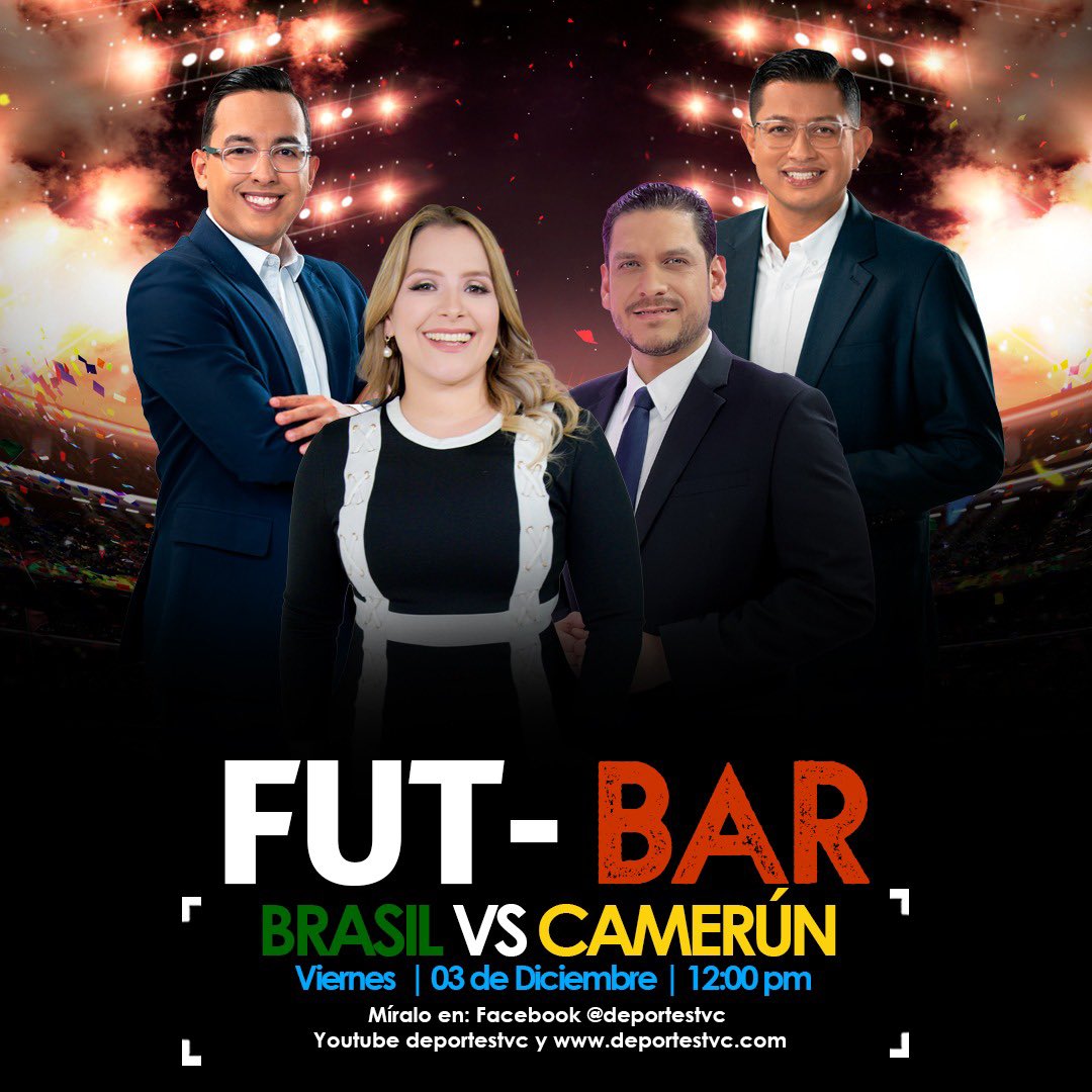 televicentrohn's tweet photo. Este viernes te invitamos a vivir el fútbol de una manera diferente con el #Futbar. ⚽️🤩 ¡No te lo pierdas!
Desde las 12:00pm por:
▪️https://t.co/q2DDn4wF5Z
▪️Facebook y Youtube de @DeportesTVC
¡PILAS! Tenemos premios para los apasionados del fútbol 🇧🇷 vs 🇨🇲 https://t.co/9fpYPopyTy