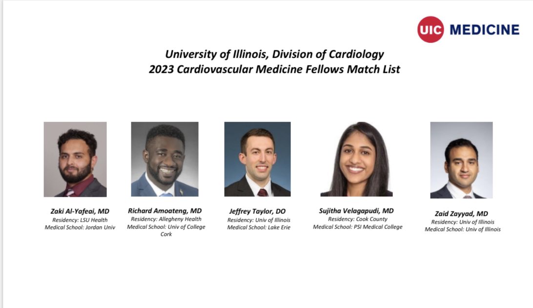 UIC Cardio Fellows on Twitter "Congratulations to all who matched with