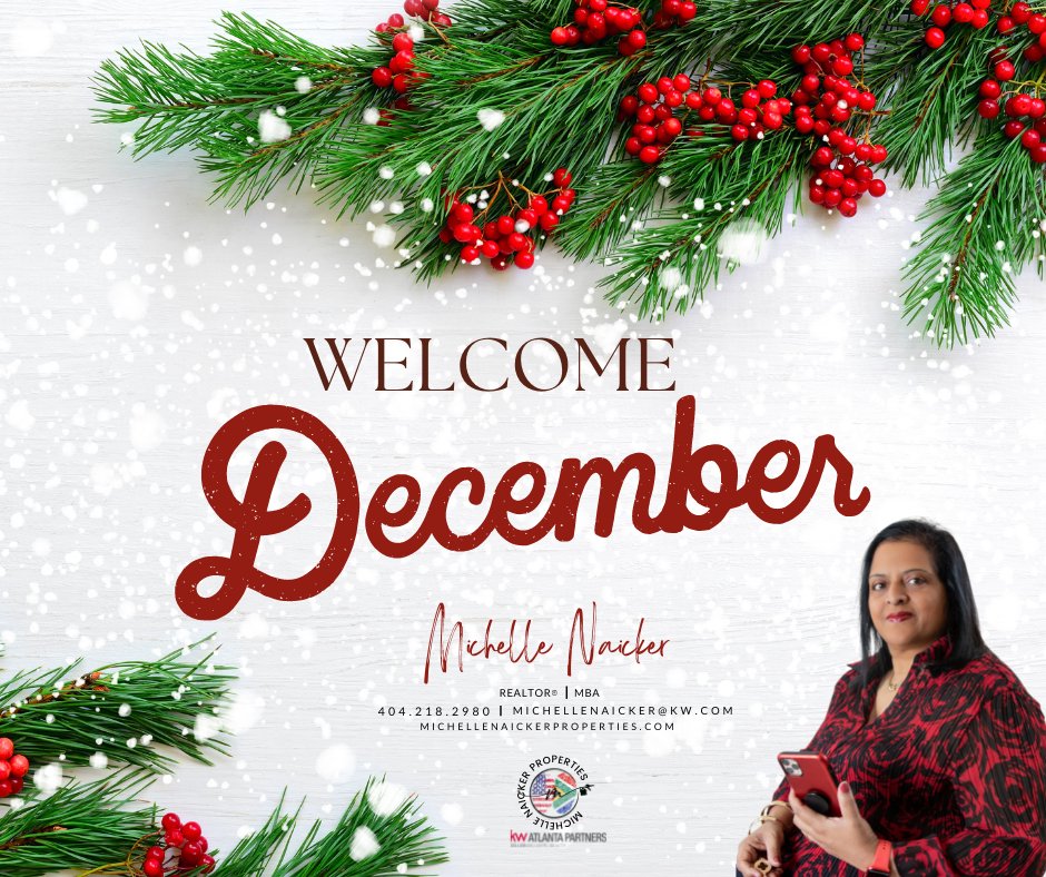 MichelleNaicker's tweet photo. Welcome, December!! ❄️ may this be a magical month for you!
.
.
.
💁‍♀️ Michelle Naicker | Realtor® (MBA)
☎️ 404 218 2980
📧 michellenaicker@kw.com

#MichelleNaicker #YourFriendlyRealtor #Atlanta #Georgia #RealEstate #TheHelpfulAgent #HouseExpert #YourHomeMatchmaker #HouseGoals https://t.co/TITAbpu1bq