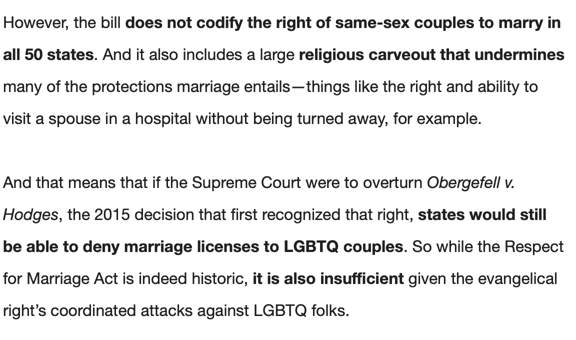 RewireNewsGroup's tweet photo. #InYourInbox this morning: @Hegemommy explains why the Respect for Marriage Act is the floor when it comes to protections for same-sex marriages. https://t.co/4EvvDbI7Ml