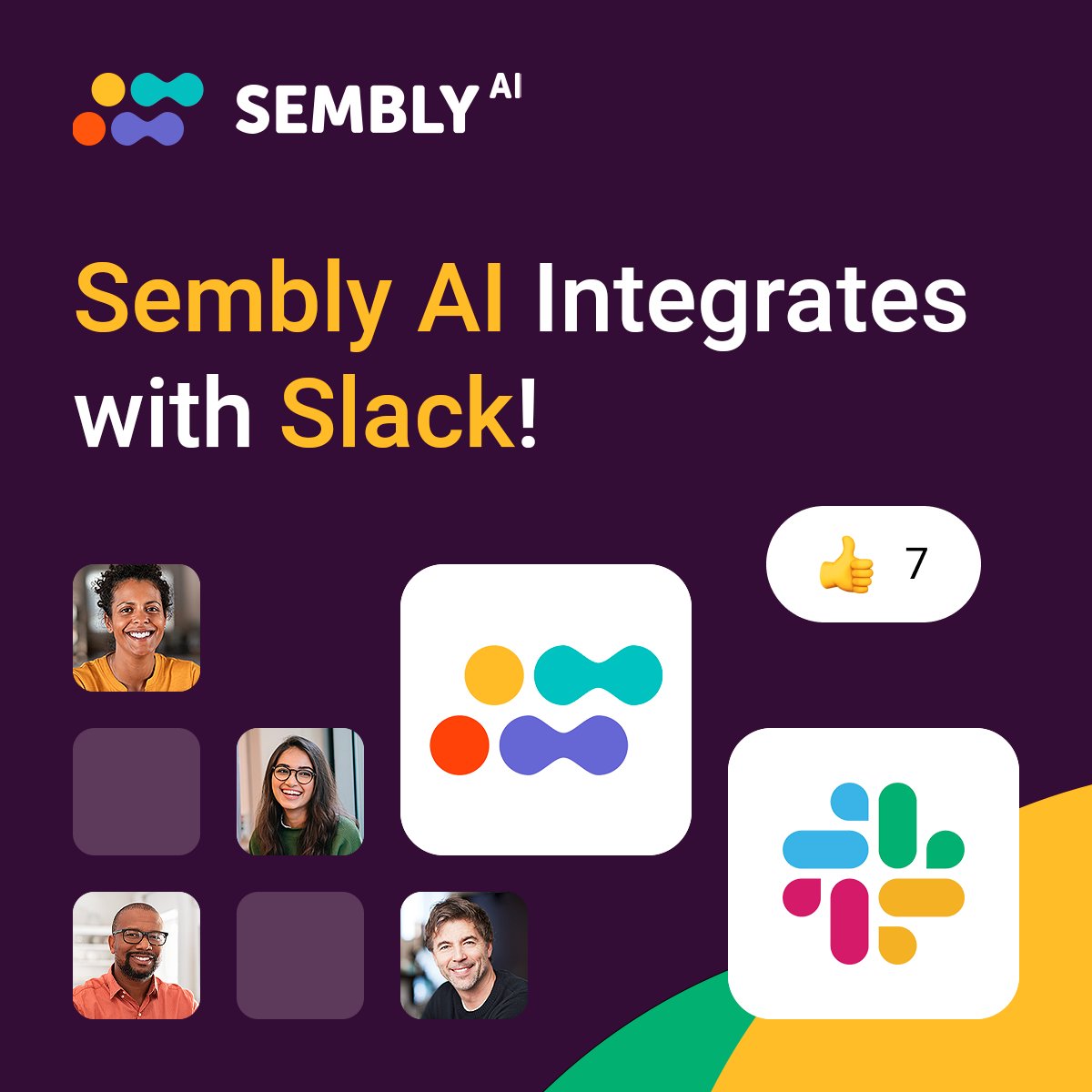 sembly_ai's tweet image. #SemblyAI Integrates with #Slack! 🤩
You can now share automated meeting notes with team members over Slack channels. Sembly AI integrates with your daily tasks seamlessly to  ensure that everyone is in sync and working toward a common goal! 🙌

Try now 👉 go.sembly.ai/kHQbga