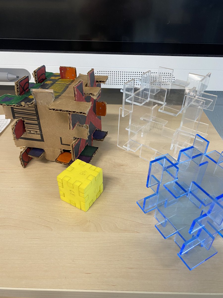 Larger Cardboard prototypes of our foam puzzles turned into cool acrylic puzzles with our laser cutter! #wbmssteam #onlywb