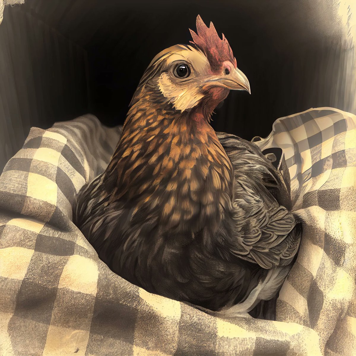 lnfinityArt's tweet photo. Just a happy hen sitting on her comfy blanket

#hen #chicken #cutebird #birdart #artwork https://t.co/jykVfNLtzu