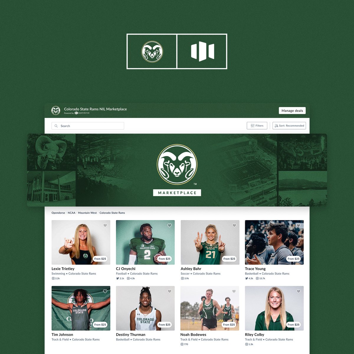 Opendorse (@opendorse) on Twitter photo Excited to help <a href="/CSURams/">Colorado State Rams ๐</a> student-athletes connect with supporters for NIL opportunities!
Check out their new NIL marketplace here โฌ๏ธ
opendorse.com/coloradostate-โฆ Excited to help <a href="/CSURams/">Colorado State Rams ๐</a> student-athletes connect with supporters for NIL opportunities!
Check out their new NIL marketplace here โฌ๏ธ
opendorse.com/coloradostate-โฆ