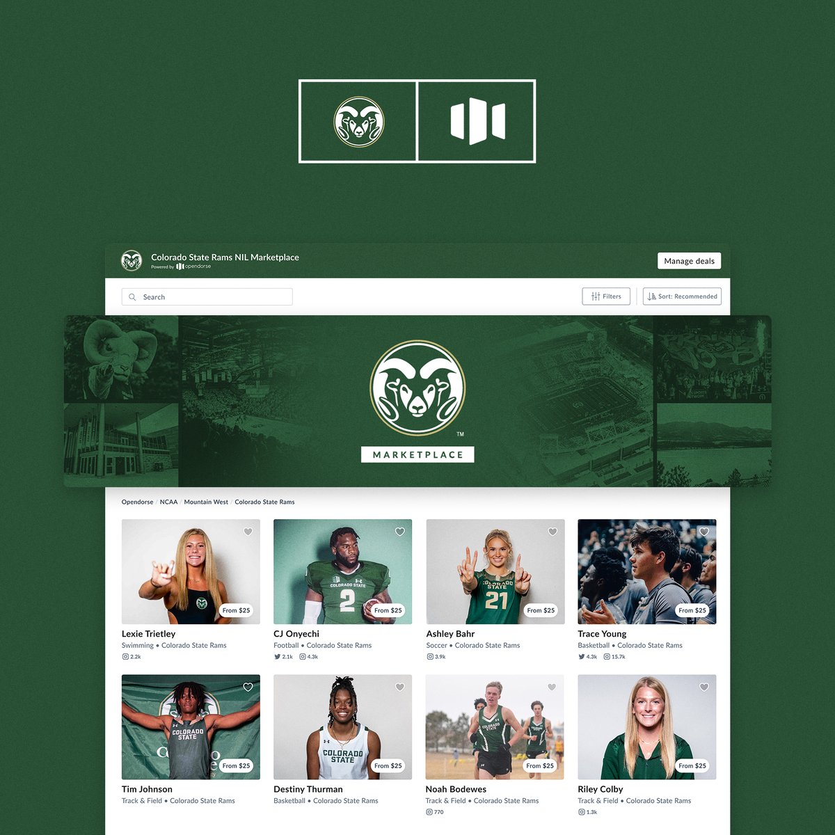 Excited to help @CSURams student-athletes connect with supporters for NIL opportunities! Check out their new NIL marketplace here ⬇️ opendorse.com/coloradostate-…