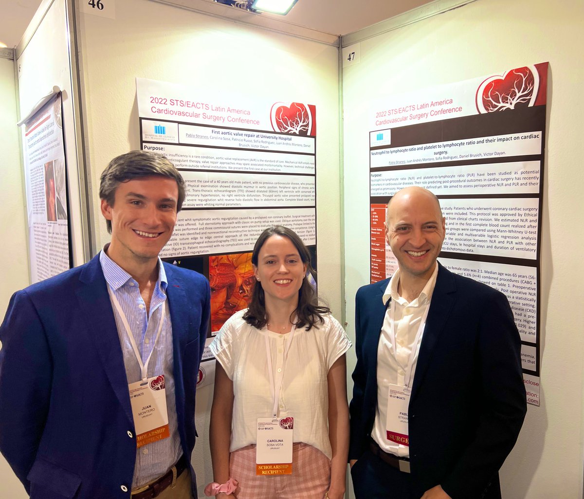 STS/EACTS. Latin America Cardiovascular Surgery Conference. Posters session. Carolina Sosa. <a href="/JuaniMontero_/">J Montero</a> <a href="/EACTS/">EACTS</a> <a href="/STS_CTsurgery/">The Society of Thoracic Surgeons</a> <a href="/DireccionAcade9/">Dirección Académica Hospital de Clínicas-MVD</a> <a href="/hcmquintela/">Hospital de Clínicas Dr. Manuel Quintela</a>