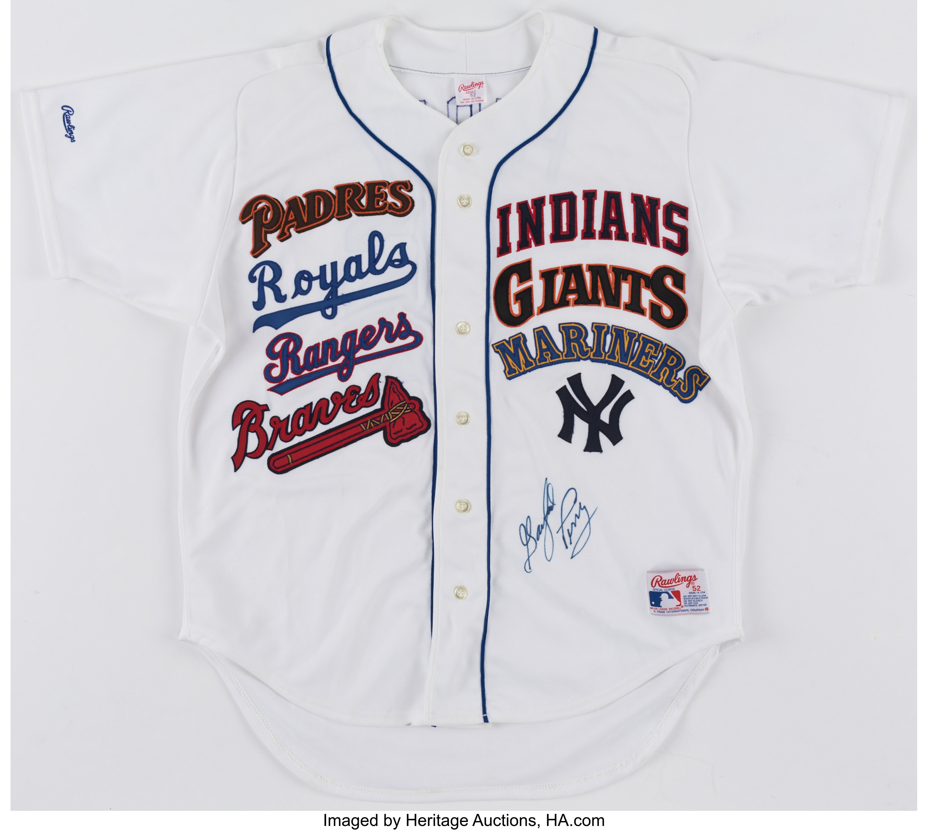 Chris Creamer  SportsLogos.Net on X: RIP Hall of Fame pitcher Gaylord  Perry who absolutely nailed the assignment when he wore this incredible  jersey, featuring the eight MLB teams he played for