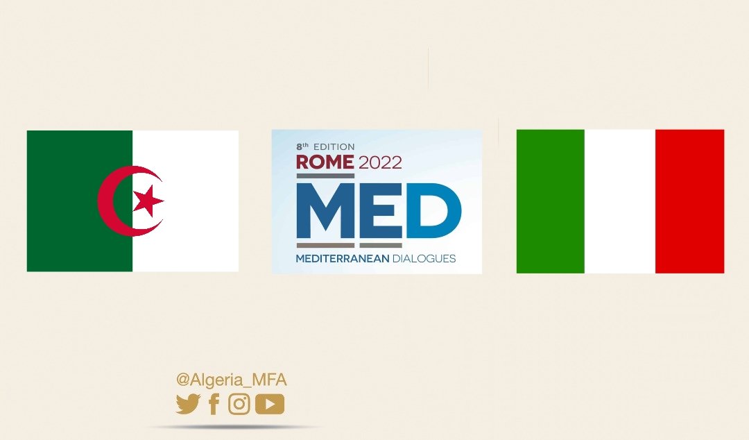 Algeria_MFA's tweet photo. بوفد هام يضم وزير الشؤون الخارجية رمطان لعمامرة، ووزير الطاقة والمناجم محمد عرقاب، ووزير اقتصاد المعرفة والمؤسسات الناشئة والمؤسسات المصغرة ياسين المهدي وليد، تشارك الجزائر في الطبعة الثامنة لمنتدى الحوار المتوسطي رفيع المستوى الذي ستفتتح أشغاله رسميا يوم الجمعة 2 ديسمبر بروما. https://t.co/C4ydOZIc25