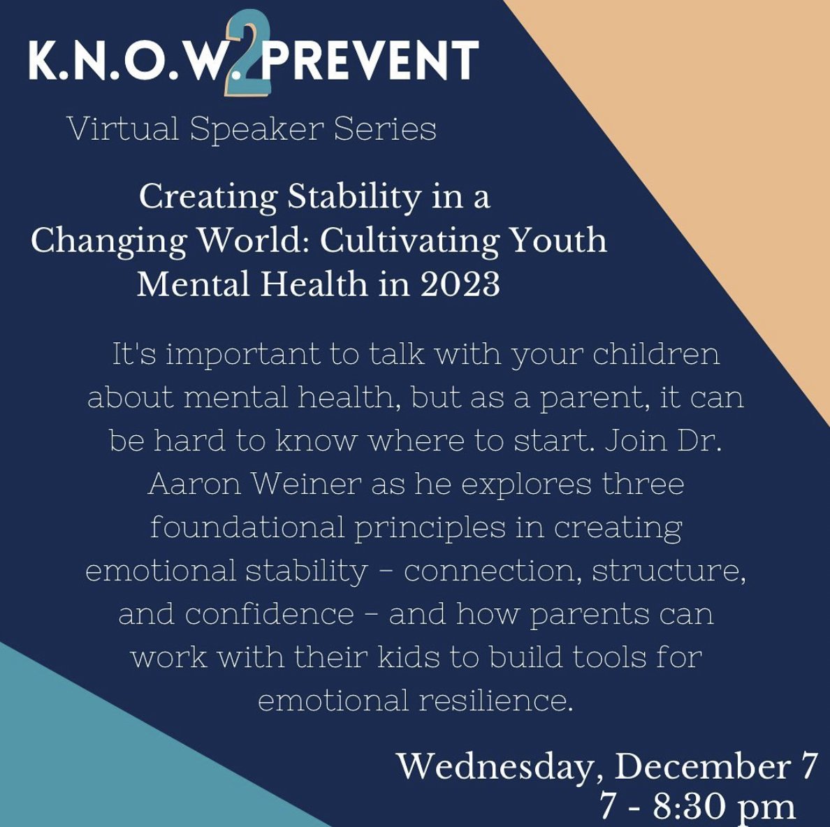 We all need resilience, especially when life throws us curveballs! If you’re looking for advice on how to instill emotional resilience skills in your child, check out next week’s Know2Prevent speaker! Here’s the link to register: eventbrite.com/e/creating-sta…