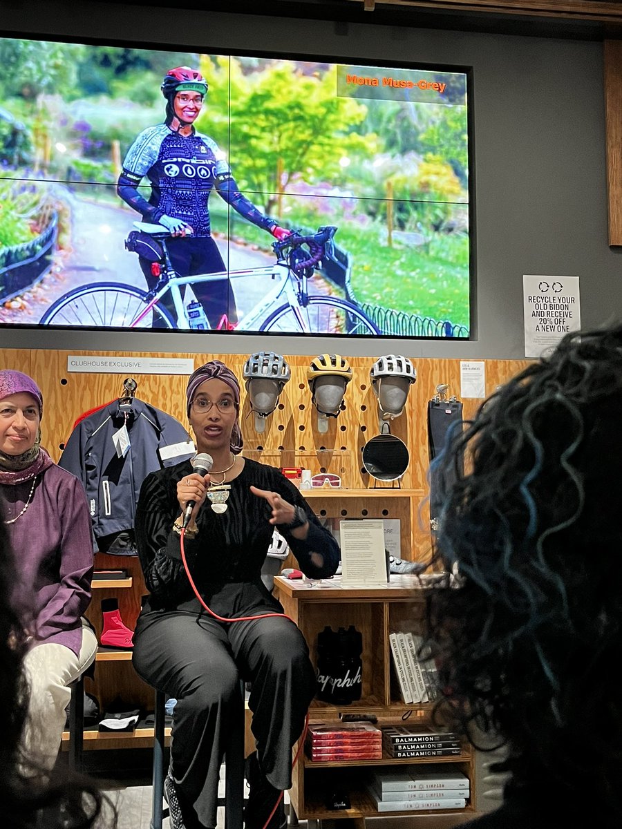 Listening to inspiring talk from Mona Musa-Grey of Legacy Cycling #Hayes #Hillingdon - teaching Muslim women to cycle