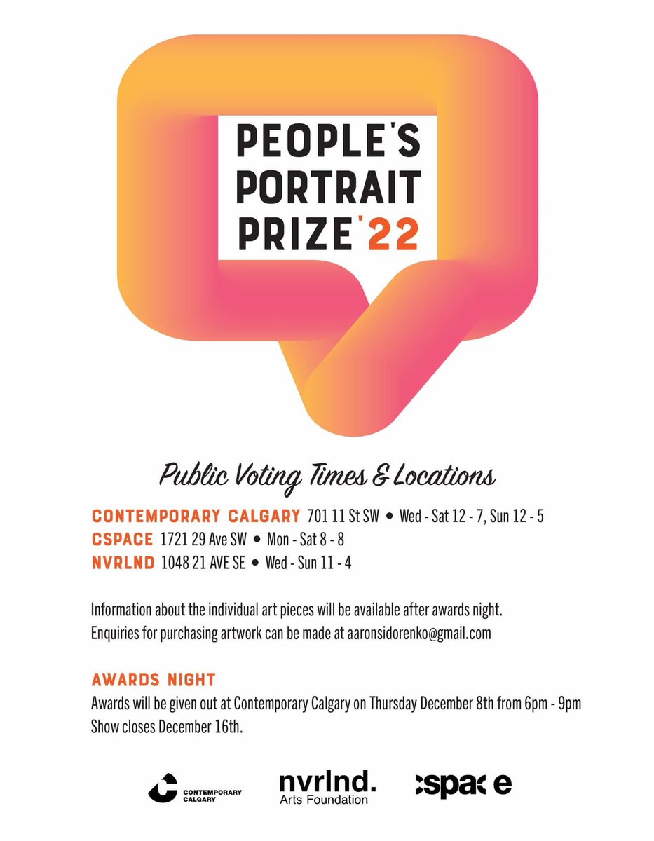 Opens tonight! #peoplesportraitprize #yycart #yycartists