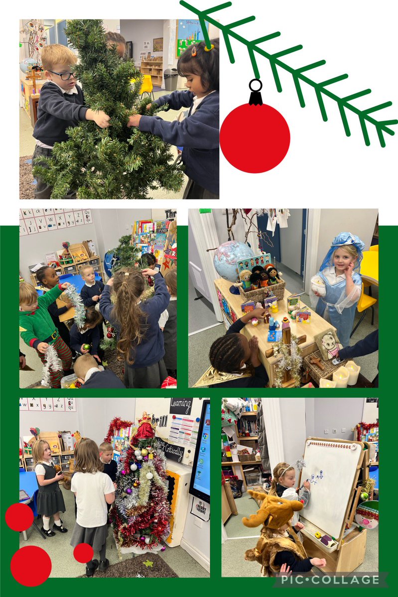 JDonaldsonClass's tweet image. ‘It’s beginning to look a lot like Christmas’ in Reception today. We now have a beautiful tree and the children love all the new festive outfits to try on. 🎄🎅🏻