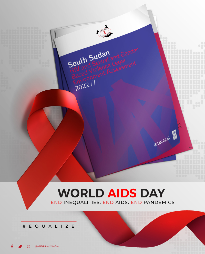 undpsouthsudan's tweet photo. On this #WorldAIDSDay, the South Sudan AIDS Commission launched  a  HIV Legal Environment Assessment report, with the support of @undpsouthsudan  and @UNAIDS. The report provides a robust evidence base of barriers to tackling inequalities in #SouthSudans national AIDS response. https://t.co/DzwZvlAPjz