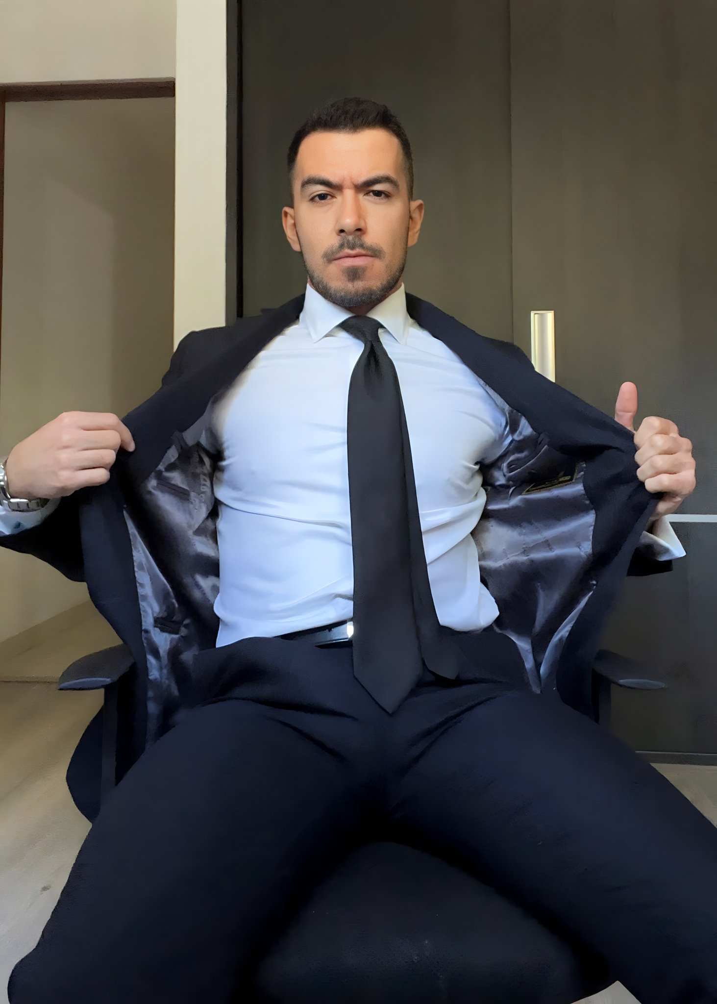 Suited Daily (OF) on Twitter "Satin, nylon or leather? https //t.co
