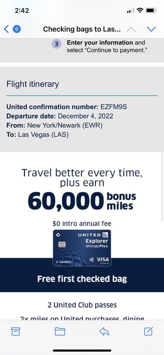 brp_runner28's tweet photo. @united I received an email for a confirmation for a flight I didn’t book. Can you check this on my mileage plus account? https://t.co/64h05Y7itK