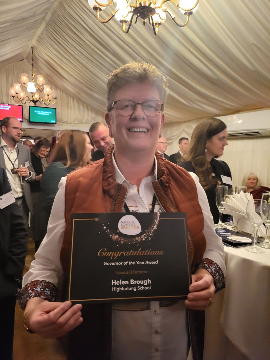 Congratulations to our governor Helen who received a Special Recognition award for her work as a governor <a href="/Highfurlong/">Highfurlong School</a>