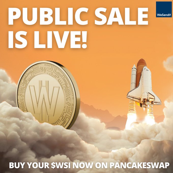 CryptoGemComs's tweet photo. Hey #TheCryptoGems Community!

📣📣 @WeSendit is live on Pancakeswap 🚀🚀
Get your $WSI now and be part of the revolution 🌍

👉 https://t.co/rWmJNXrruw

👉 Telegram: https://t.co/zmLChwL8GV

👉 You can purchase $WSI directly from our website or on #pancakeswap

#WeSendit https://t.co/rFyj0UJN9L