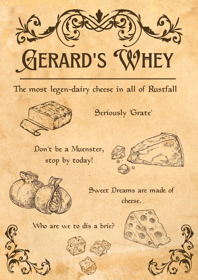 Hello everyone! 

Here's just one of the many shops that we'll have in the game! Enjoy our cheesy poster.
We look forward to releasing our next update. We are hard at work and hope that you all have as much fun as we are creating it!