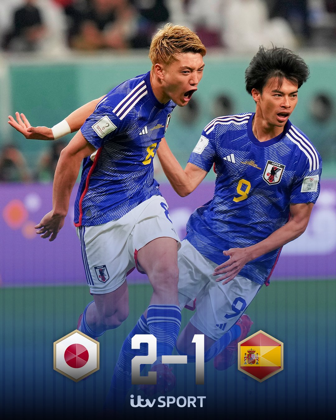 ITV Football on Twitter: "🇯🇵 Japan 2-1 Spain 🇪🇸 🇨🇷 Costa Rica 2-4  Germany 🇩🇪 If you weren't watching... it's a long story! After an  unforgettable night of football, it is Japan