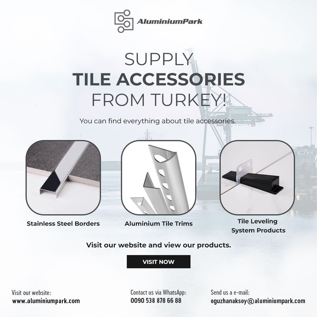 Aluminiumpark's tweet photo. Supply tile accessories directly from manufacturers. We are manufacturer of tile accessories in Turkey. Supply from Turkey: https://t.co/MMUeszAbCg
#tiles #tilingtools #tiletrim #tileleveling #buildingcontractors #tiledistributors #b2b #wholesale #business #aluminiumprofiles https://t.co/RjN2r3ru32