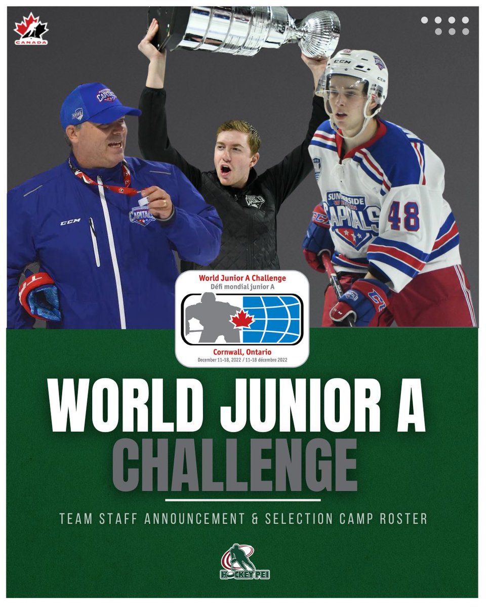 WORLD JUNIOR A CHALLENGE 🏆

📣 McGuigan named Head Coach of Team 🇨🇦 East; Murphy to serve as Equipment Mgr. 

🏒 Sid McNeill receives selection camp invite. 

MORE 📰: bit.ly/World-Jr-A