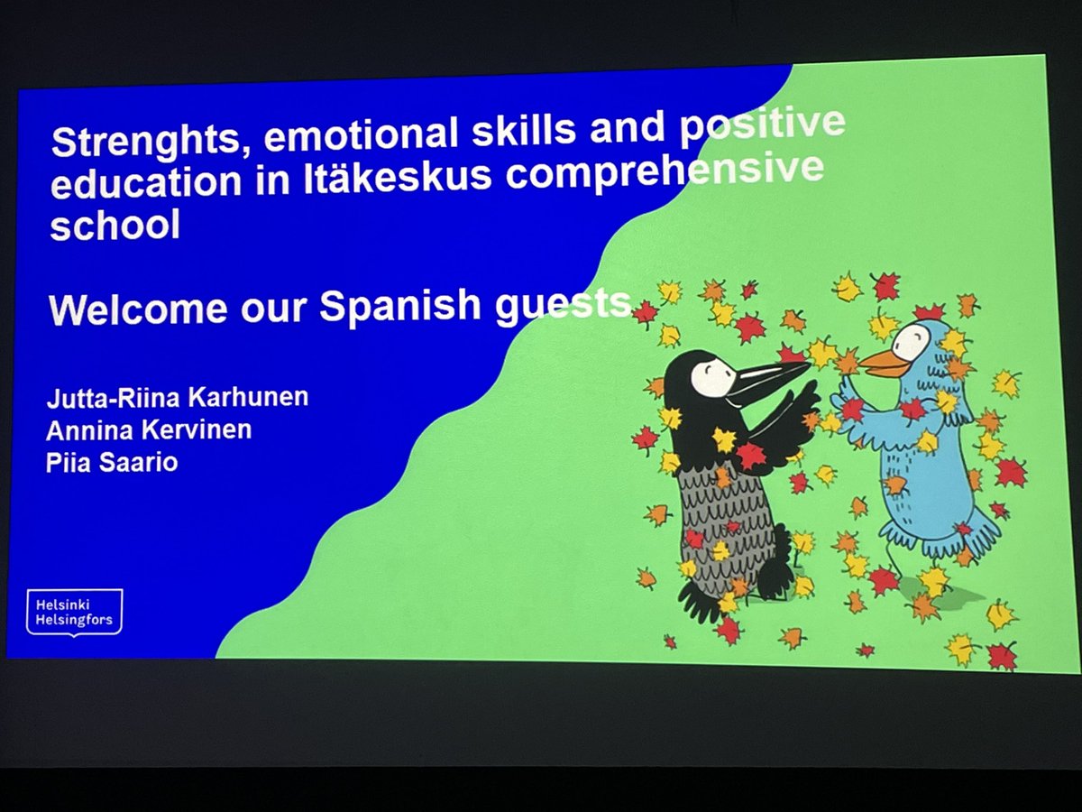 Hoy #Helsinki la escuela #ItakeskuksenPeruskoulu #reksihommia  Con 22 nacionalidades, ‘la inclusión tiene un precio, pero si queremos educar de verdad, los rankings de Pisa no son la clave’ <a href="/JuttaRiina/">Jutta-Riina Karhunen</a> directora comparte #PsicologiaPositiva <a href="/Erasmus_Project/">Erasmus+ Projects</a> <a href="/trilemaedu/">Fundación Trilema</a> <a href="/sepiegob/">SEPIE</a>