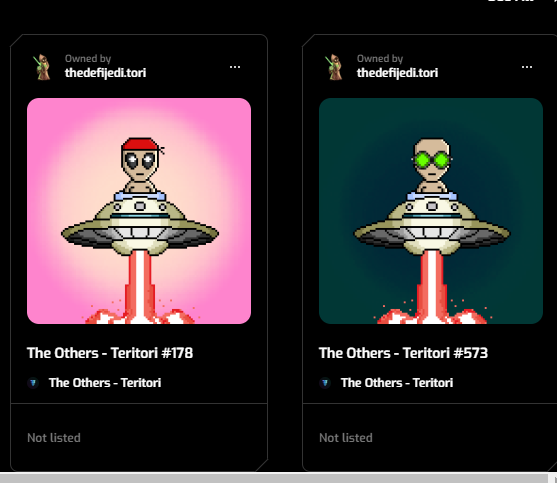 TheDefiJedi's tweet photo. 1 x $Tori 1 x $Stars #NFTGiveaway to celebrate the  @TheOthers__NFT mint on @TeritoriNetwork! 

Win one of these $Tori @TheOthers__NFT or a $Stars #NFT 

To win🏆: 
1️⃣Follow @TheDefiJedi @TheOthers__NFT 
2️⃣2Like Rt &amp; Tag your $Tori $Stars Frens 

Mint Now: https://t.co/EN9NGlbZTf https://t.co/ZSCobxkEwo