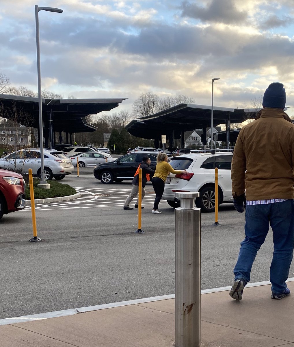 Our <a href="/SchoolHastings/">Maria Hastings School</a> principal is a real hero—leading out school community and rescuing cars when they get stuck in the pick up line. Not all heros wear capes, some wear safety vests. 😆