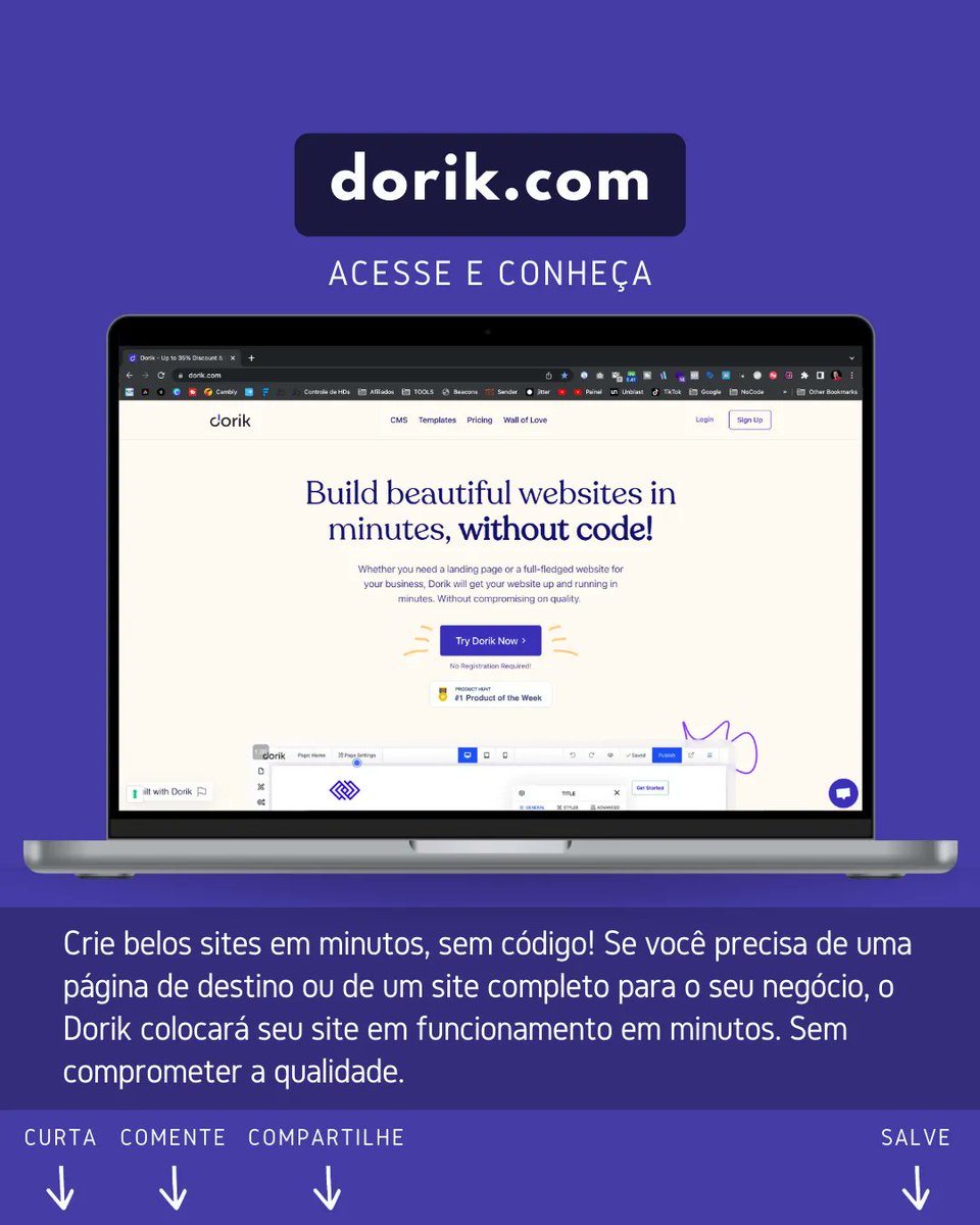 VlogTech4's tweet image. Crie belos sites em minutos, sem código! O Dorik colocará seu site em funcionamento em minutos. Sem comprometer a qualidade.

Acesse e conheça  🧑🏼‍💻
buff.ly/3dyzUkO 

#vlogtech #nocode #dicasdigitais #ferramentasdigitais #onlinehacks #onlinetools #websites