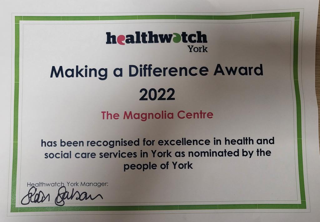 CancerYthft's tweet photo. What an amazing team..... so well deserved.... thank you to Heathwatch.... it means the world to the Magnolia team.... a pick me up that they so deserved to replenish our resilience https://t.co/ep46loht1t