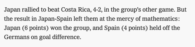 AlexeiCohen's tweet photo. @AndrewDasNYT How many games did Japan play? #proofreading https://t.co/sTME0qv39L