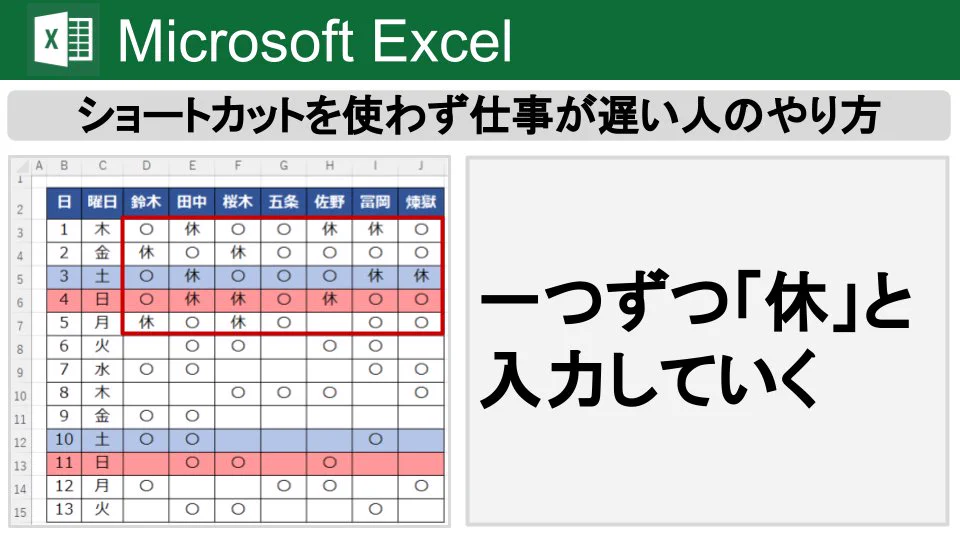Excelの作業時間80％軽減！空白セルに一括入力する方法！