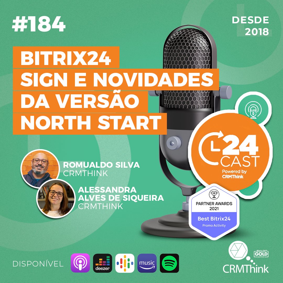 CrmThink's tweet photo. No episódio de hoje, Romualdo convida Alessandra para falar sobre as novas funcionalidades do Bitrix24! Vem com a gente:

👉Ouça agora mesmo: https://t.co/c1u38n0DBj

#CRMThink #CRM #Bitrix24 #24Cast https://t.co/MxSVCwC3uT