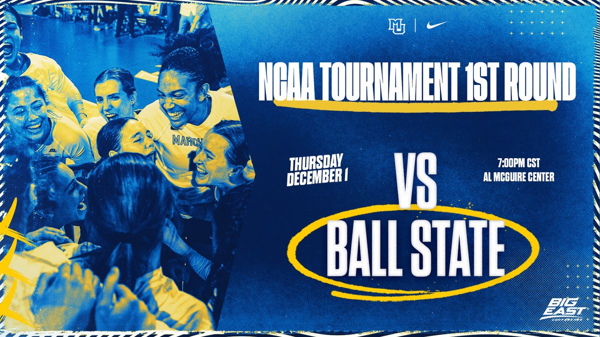 MarquetteVB's tweet photo. 🎟 for @NCAAVolleyball matches at the Al McGuire Center tonight and Friday! #WeAreMarquette

@MarquetteU students are free with their MU ID!!!

All-Session: https://t.co/5o1qrEWcs1
Single-Session: https://t.co/iUj3DPZ4xN https://t.co/cnv8xjoqq6