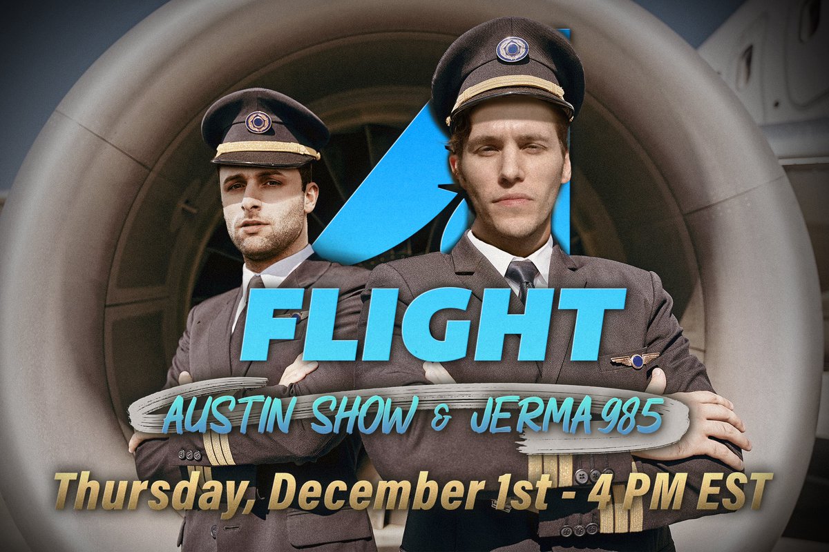 TODAY AT 4PM EST/ 1PM PST @Jerma985 take to the skies in a commercial plane! See you there :) Twitch.tv/AustinShow