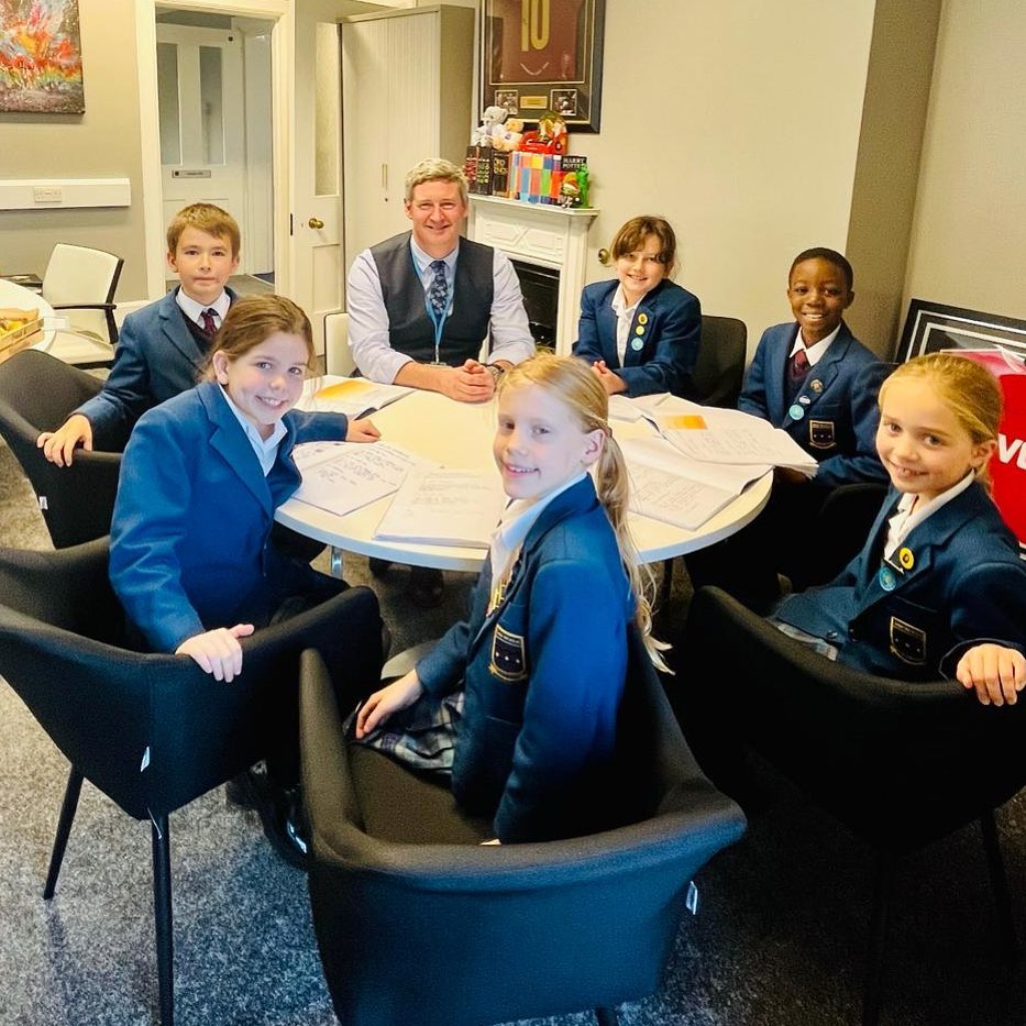 SaintNicksSch's tweet photo. Mr Ayres was visited today by some super Year 4 poets, who came to read their poems based on the story of Edward Tulane’s Miraculous Journey. Mr Ayres was so impressed at their use of language and obvious enjoyment of the topic. #StNicksHead #StNicksEng https://t.co/Dj6QFHueIx