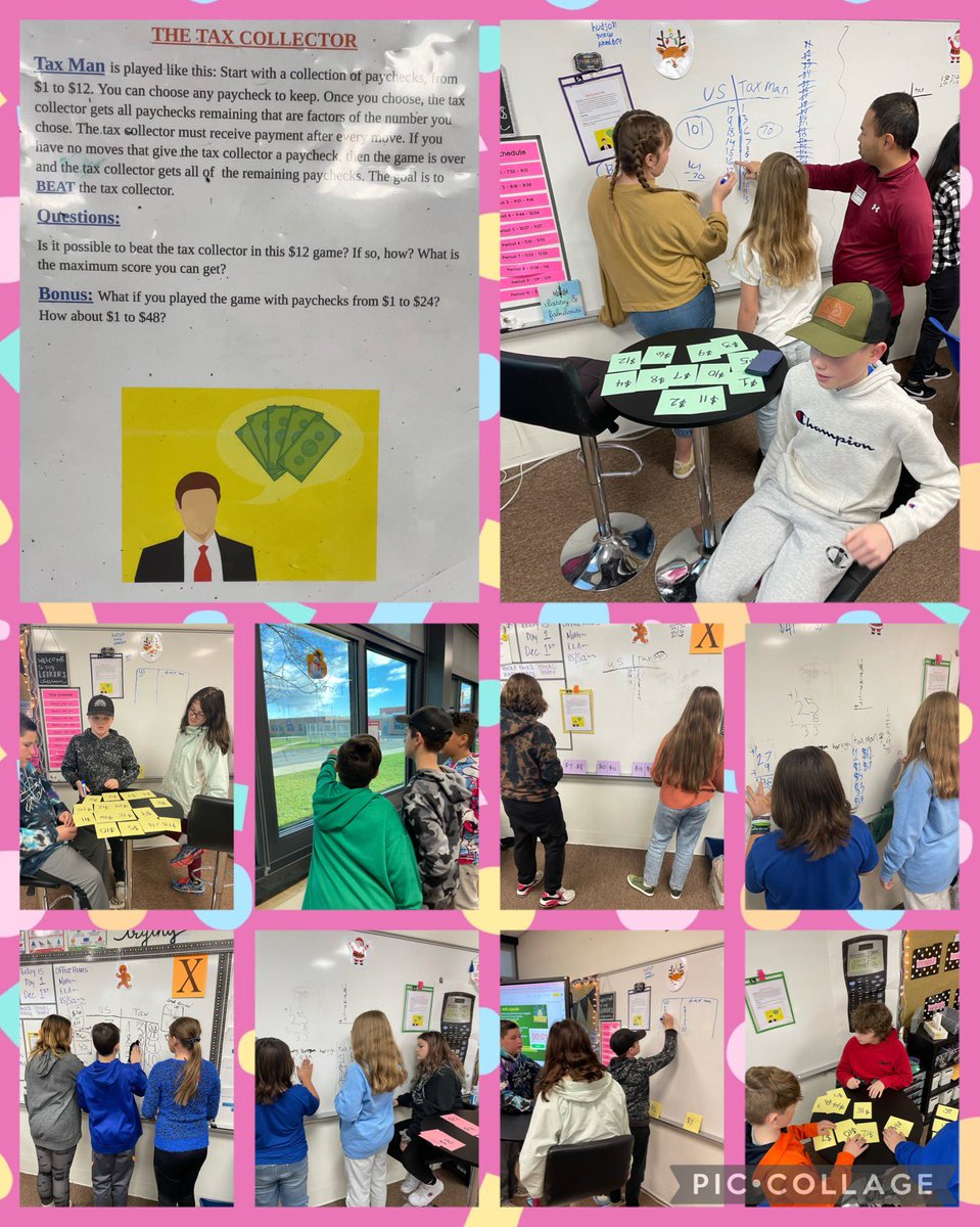 If you haven’t tried the Tax Collector task with your upper elementary/middle school students, don’t hesitate! The level of engagement is 💯! <a href="/gmervine33/">Griffin Mervine</a> thanks for visiting today! It was great having you as a +1 in our class today! <a href="/OAhornets/">Oakfield-Alabama MHS</a> <a href="/coach_pgreene/">Pete Greene</a> <a href="/pgliljedahl/">Peter Liljedahl</a>