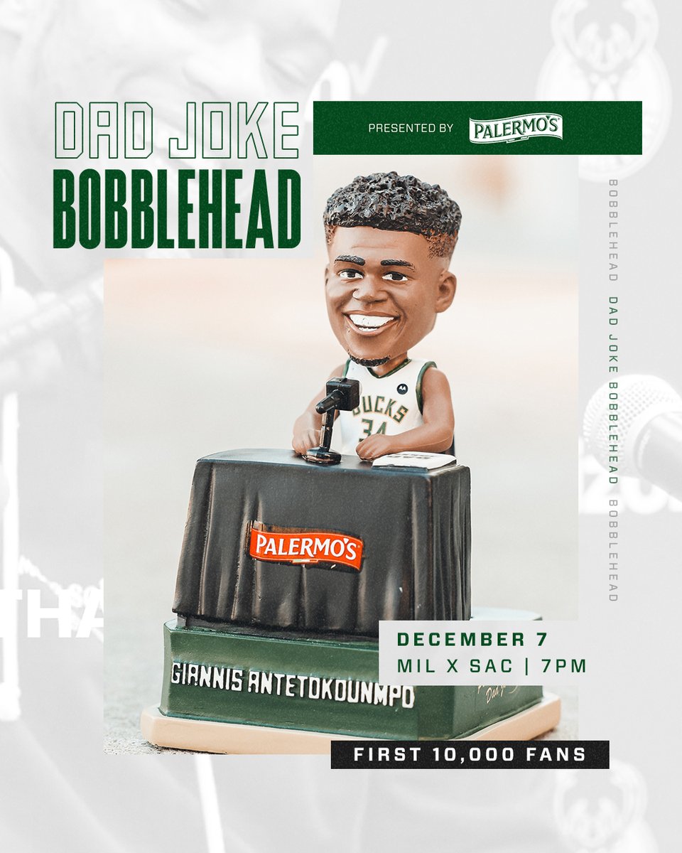 Today is the day! The first 10K fans get the Giannis Dad Joke Bobblehead. Drop your best dad jokes in the comments. 