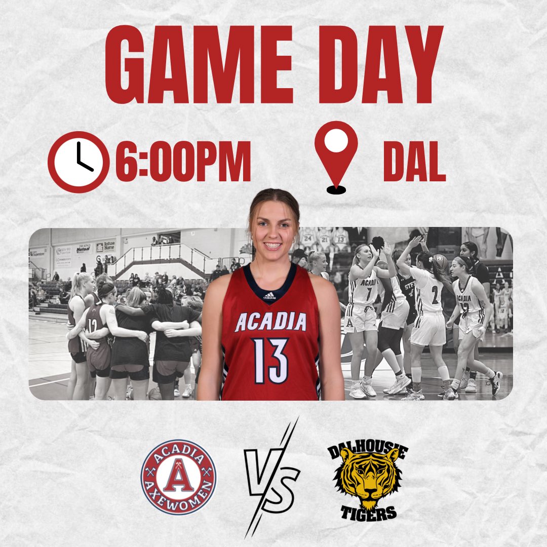 AxewomenBB's tweet photo. 🪓IT'S GAME DAY!🪓
@AcadiaAthletics 
The Axewomen are taking on DAL tonight!🔥
📍DAL
⏰6:00pm
🆚 @DalTigers 
📺https://t.co/GdZuCXZUdV

#axebasketball #axewomen #axewomenbasketball #ausbasketball #auswomensbasketball #acadiauniversity #acadiauniversityathletics https://t.co/qUs2UzDhq1